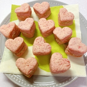 可愛い♪「ピンクのハートクッキー」バレンタインにも